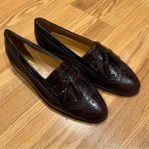 Caporicci by Walles Italian Leather‎ Oxblood Kilted Tassel Dress Loafer 9.5M